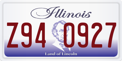 IL license plate Z940927