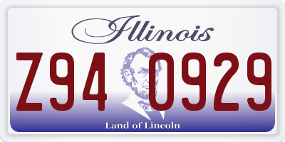 IL license plate Z940929