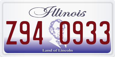 IL license plate Z940933