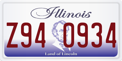 IL license plate Z940934