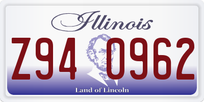 IL license plate Z940962