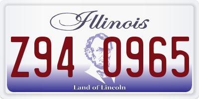 IL license plate Z940965