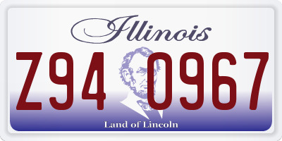 IL license plate Z940967