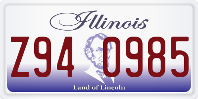 IL license plate Z940985