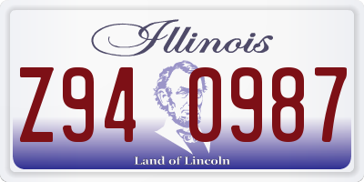 IL license plate Z940987