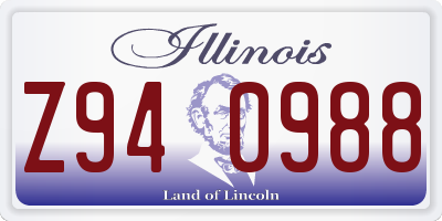 IL license plate Z940988