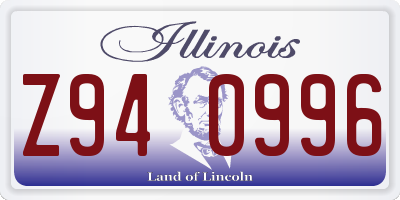 IL license plate Z940996