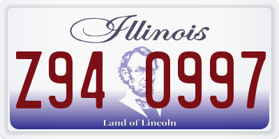 IL license plate Z940997