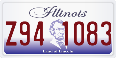 IL license plate Z941083