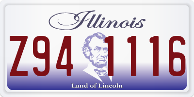 IL license plate Z941116