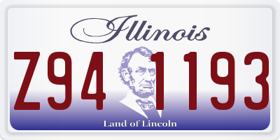 IL license plate Z941193