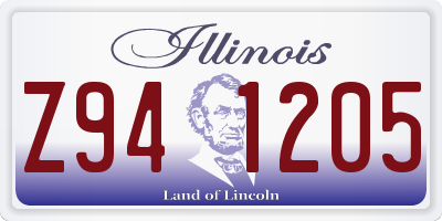 IL license plate Z941205
