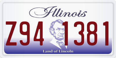 IL license plate Z941381