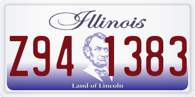 IL license plate Z941383