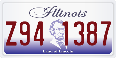 IL license plate Z941387