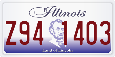 IL license plate Z941403