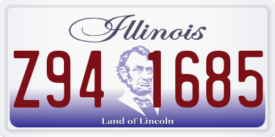 IL license plate Z941685