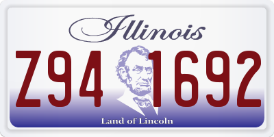 IL license plate Z941692