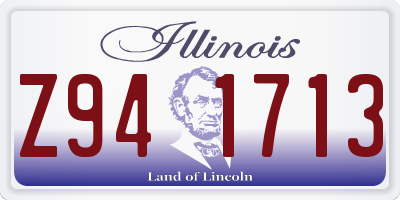 IL license plate Z941713