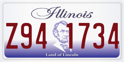 IL license plate Z941734