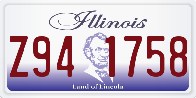 IL license plate Z941758