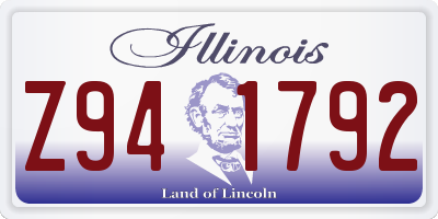 IL license plate Z941792