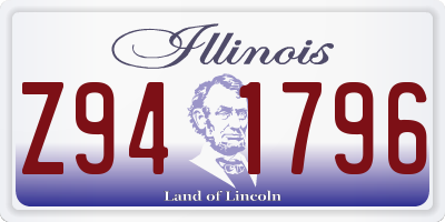 IL license plate Z941796