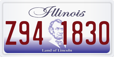 IL license plate Z941830