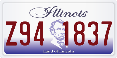 IL license plate Z941837