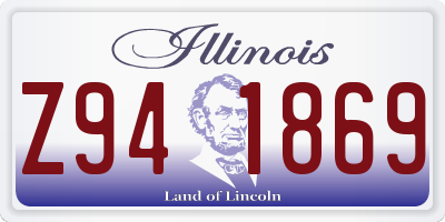IL license plate Z941869