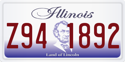 IL license plate Z941892