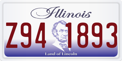 IL license plate Z941893