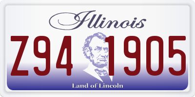 IL license plate Z941905