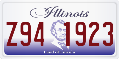 IL license plate Z941923