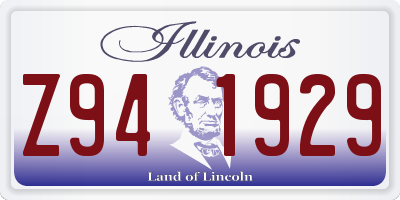IL license plate Z941929