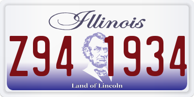 IL license plate Z941934