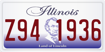 IL license plate Z941936