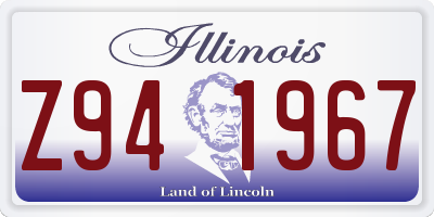 IL license plate Z941967