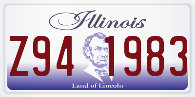 IL license plate Z941983