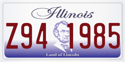 IL license plate Z941985