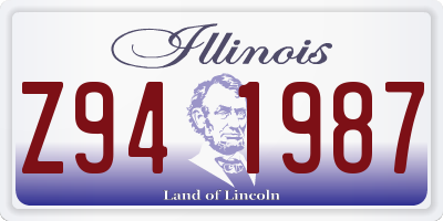 IL license plate Z941987