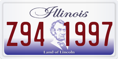 IL license plate Z941997
