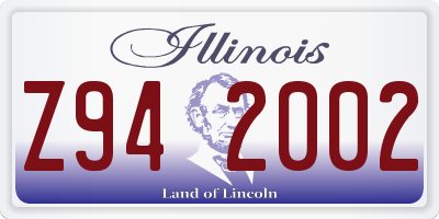 IL license plate Z942002