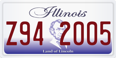 IL license plate Z942005