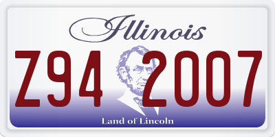 IL license plate Z942007