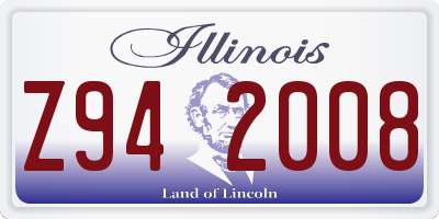 IL license plate Z942008
