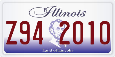 IL license plate Z942010