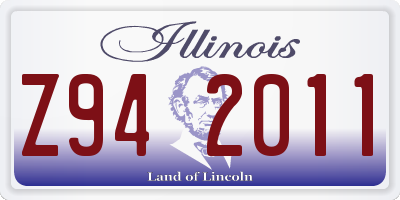 IL license plate Z942011