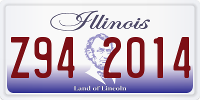 IL license plate Z942014