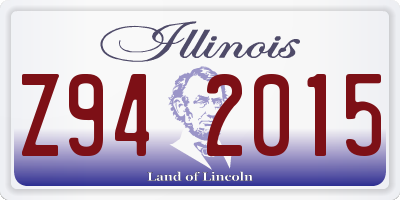 IL license plate Z942015